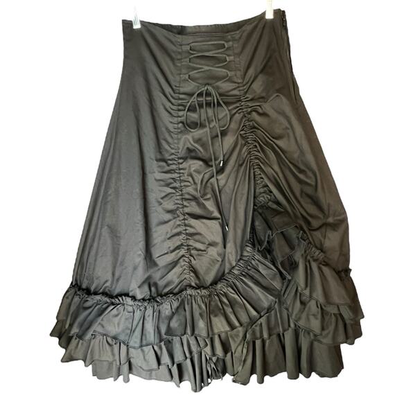 HILLARYS VANITY Gothic Skirt Size L Corset Ruffled Whimsigoth Steampunk Vamp Emo - Picture 5 of 11